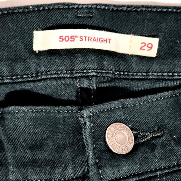 Levi's 505 Straight Women's Jean Sz 29 Green Denim 5 Pocket Straight Leg Stretch - Picture 5 of 11